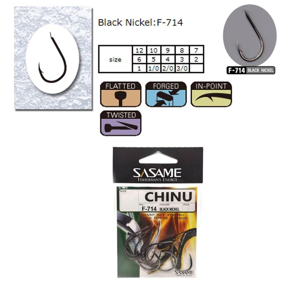 Sasame Chinu F-714 No:6 Black Nikel Olta İğnesi