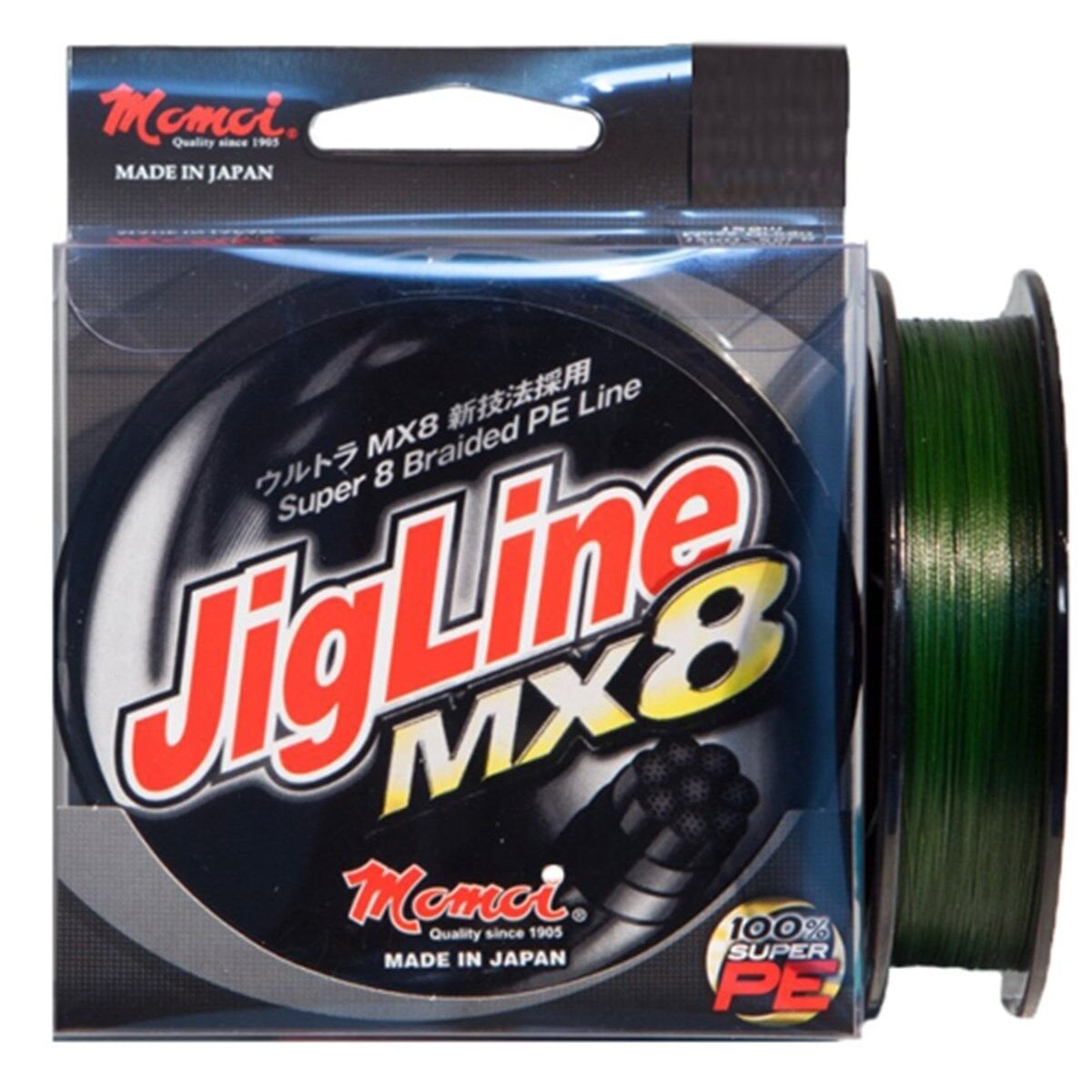 Momoi Jig Line MX8 0.37mm 300M 32KG PE5 Moss Green (Yeşil)
