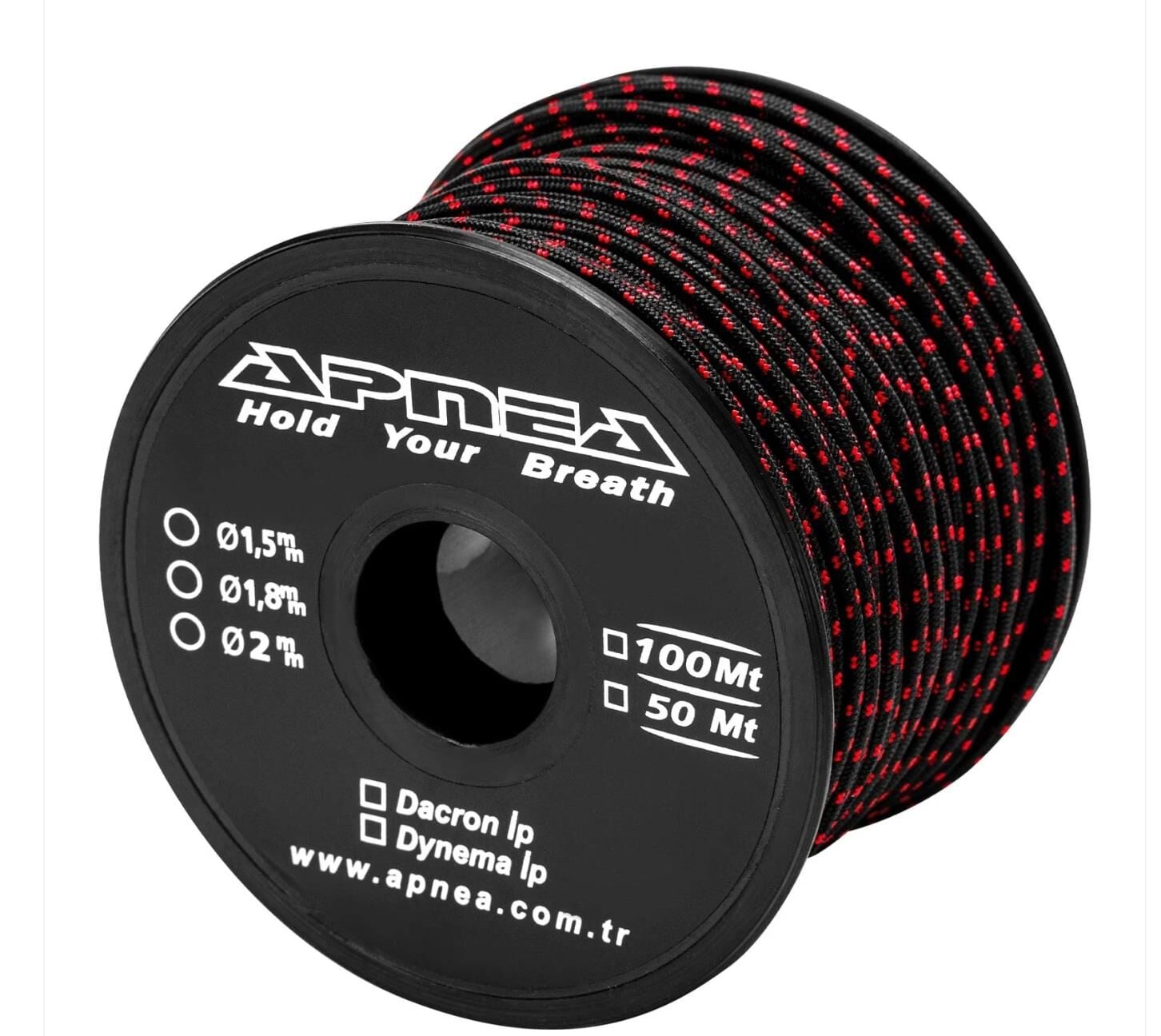  2,00 mm Dyneema İp 1m (Kırmızı-Siyah)