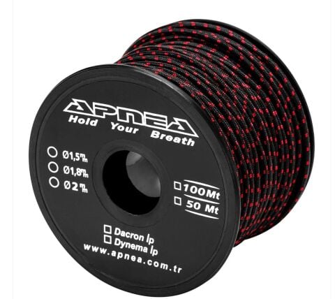  2,00 mm Dyneema İp 1m (Kırmızı-Siyah)
