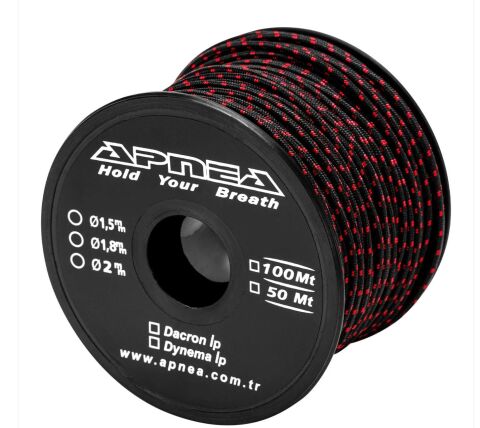  2,00 mm Dyneema İp 1m (Kırmızı-Siyah)