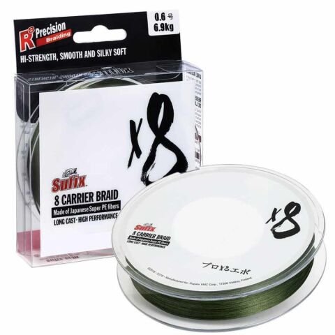 Sufix X8 Carrier Braid Stealth Green 300m 0,205mm 17,5kg