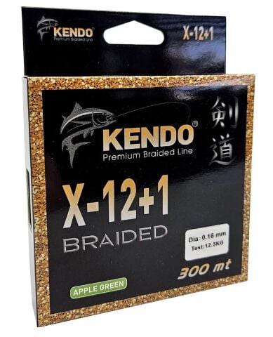 Kendo X-12+1 Braided 300m Apple Green Örgü İp 0,16mm