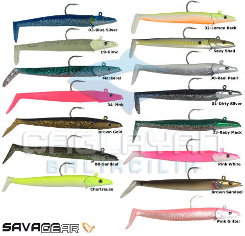 Savage gear Sandeel 12.5 cm 23 gr 2+1 Adet Suni Yem Blue Silver