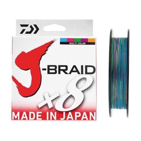 Daiwa Jbraid 8b 300m, 0,24mm Multi Color İp Misina