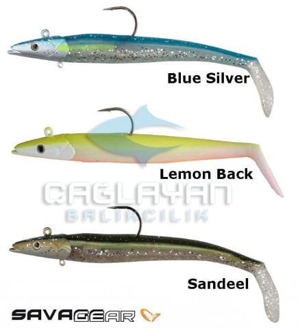 Savage gear Sandeel 18 cm 100 gr 2+1 Adet Suni Yem Blue Silver
