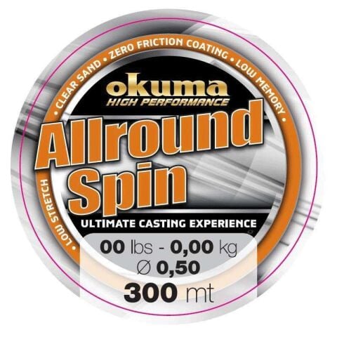 Okuma Allround Spin 300 mt 23,00 lb 10,5 kg 0,35 mm Brown Misina
