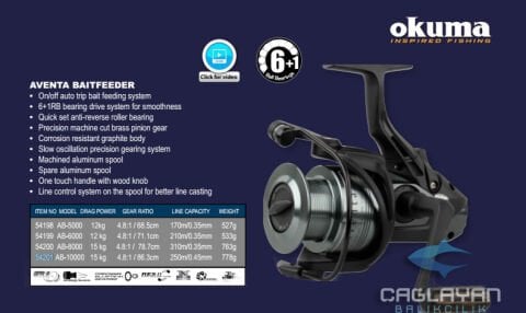 Okuma Aventa BaitFeeder AB-10000 Olta Makinesi